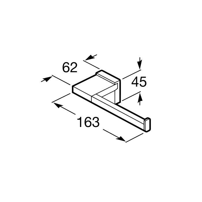 Medidas del portarrollo RUBIK - ROCA